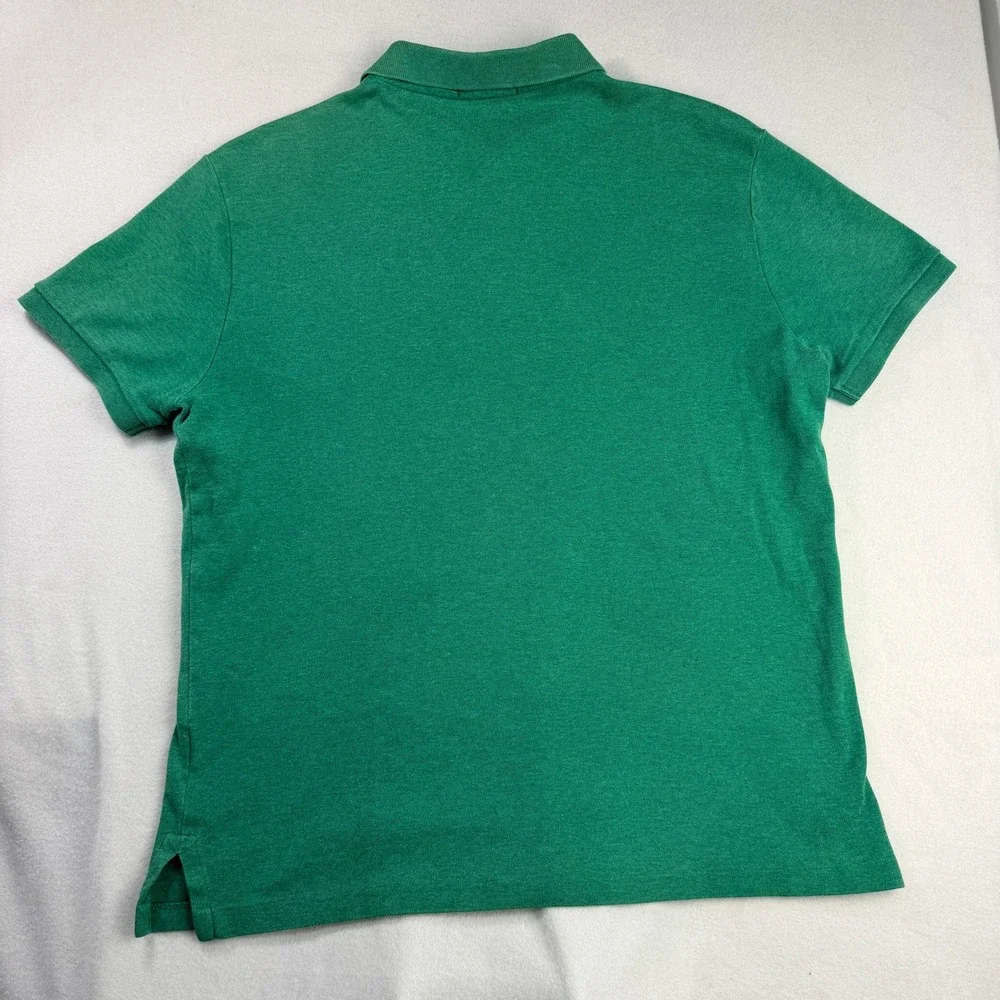 Polo Ralph Lauren Mens Green Pima Cotton Custom Slim Fit Polo Shirt Size M
